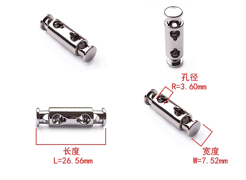 Blocare cu cablu cu două orificii din oțel inoxidabil – rezistentă la rugină, fără nichel și personalizabilă pentru toate articolele de îmbrăcăminte